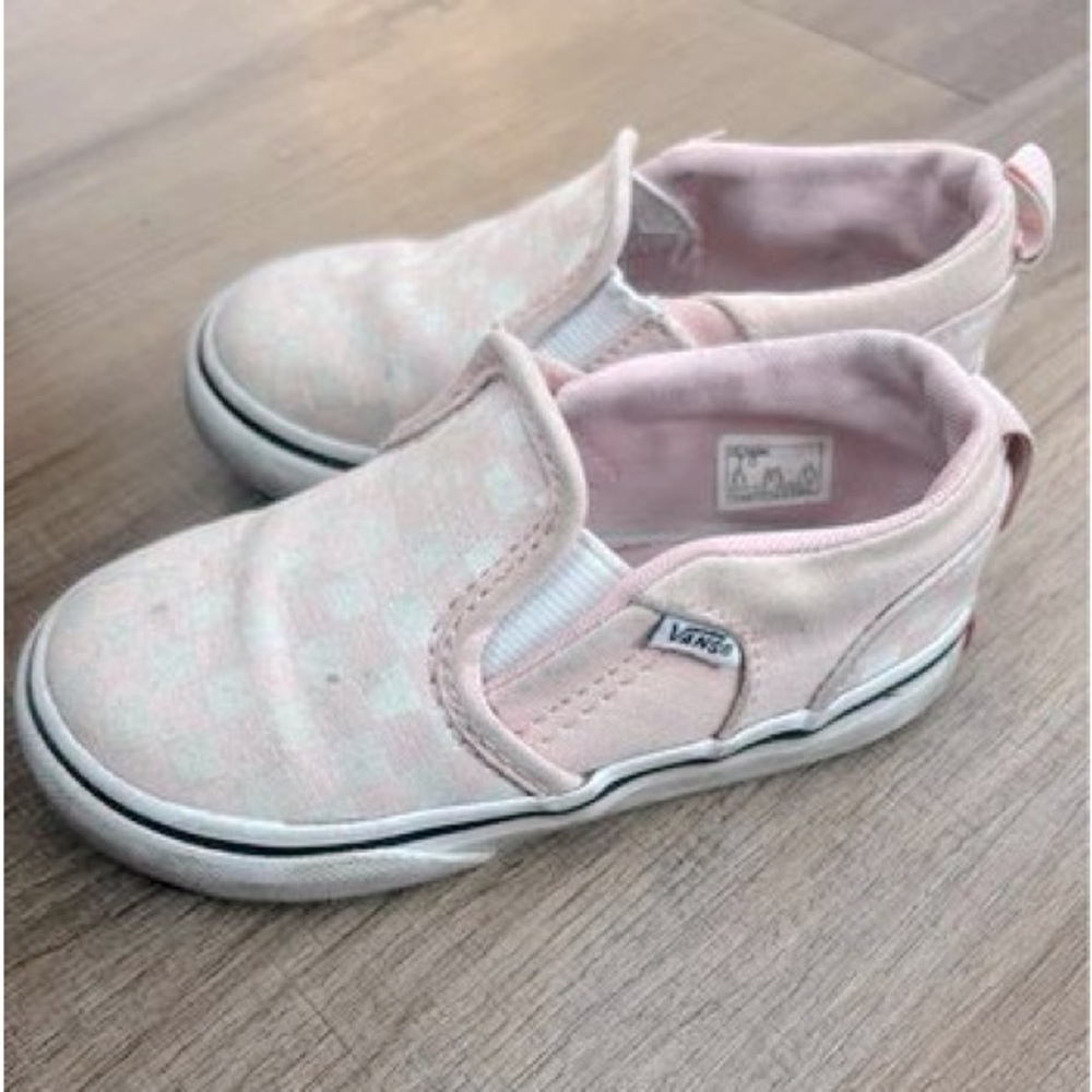 Pink Checkered Toddler Vans